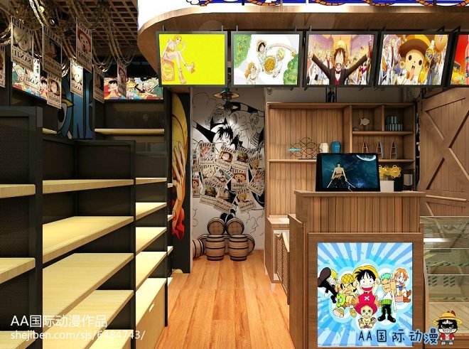 沉浸幻想世界 AA國際動漫主題餐廳3D設(shè)計效果圖深度解析